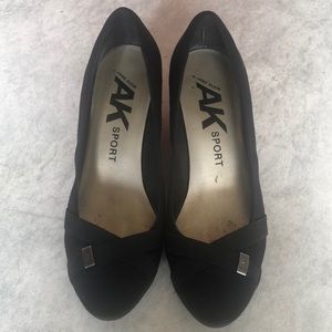 Anne Klein Sport black wedges - size 8